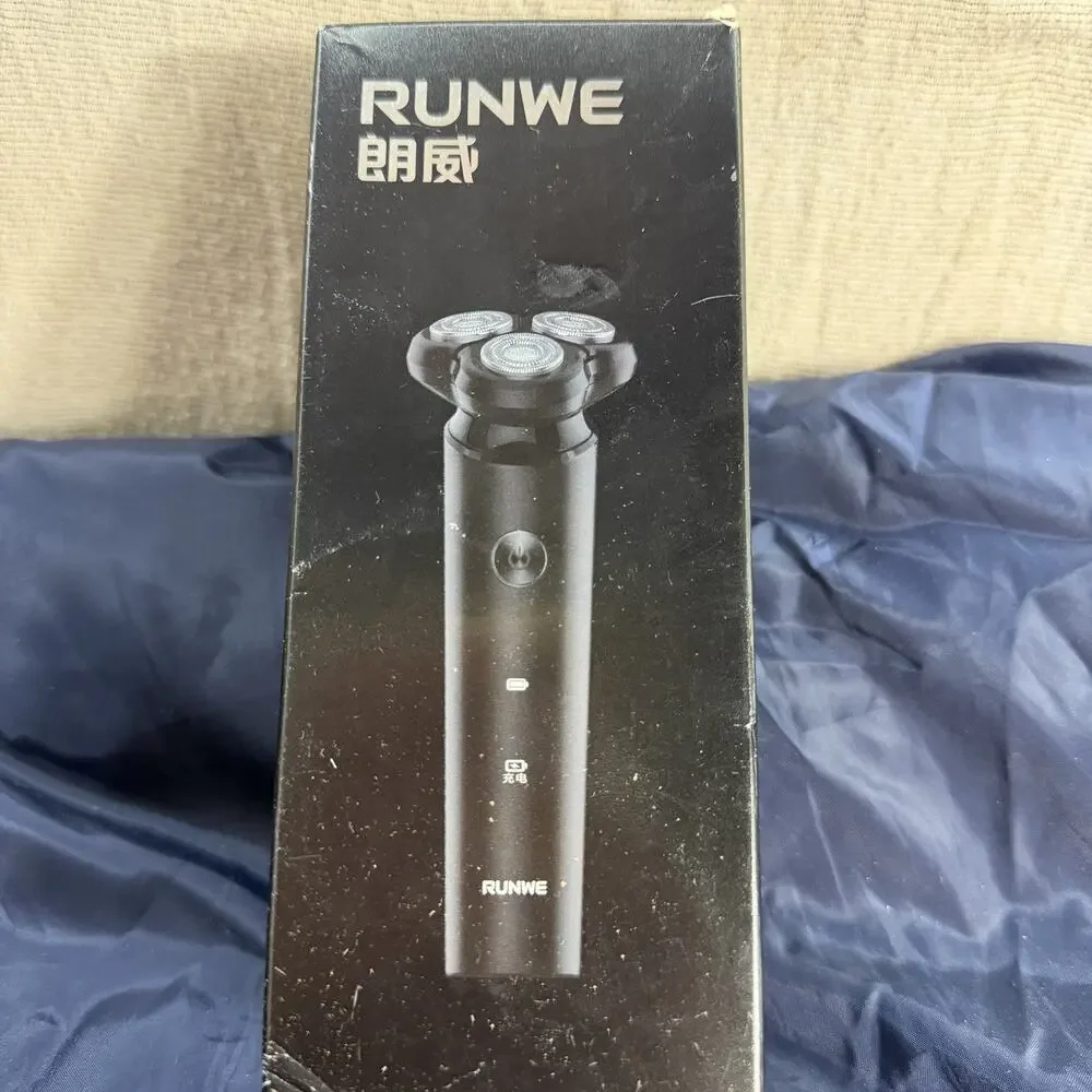 RUNWE Rs210 Waterproof Rechargeable Cordless Rotary Shaver with Beard Trimmer